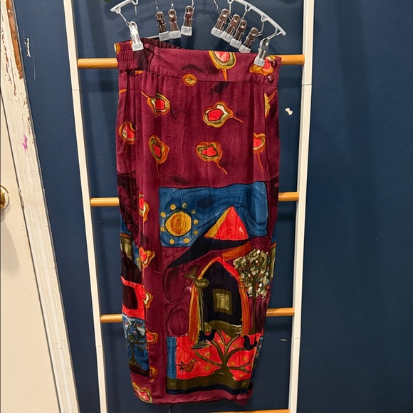 Artistic Multicolor Midi Skirt - Picture 1 of 3